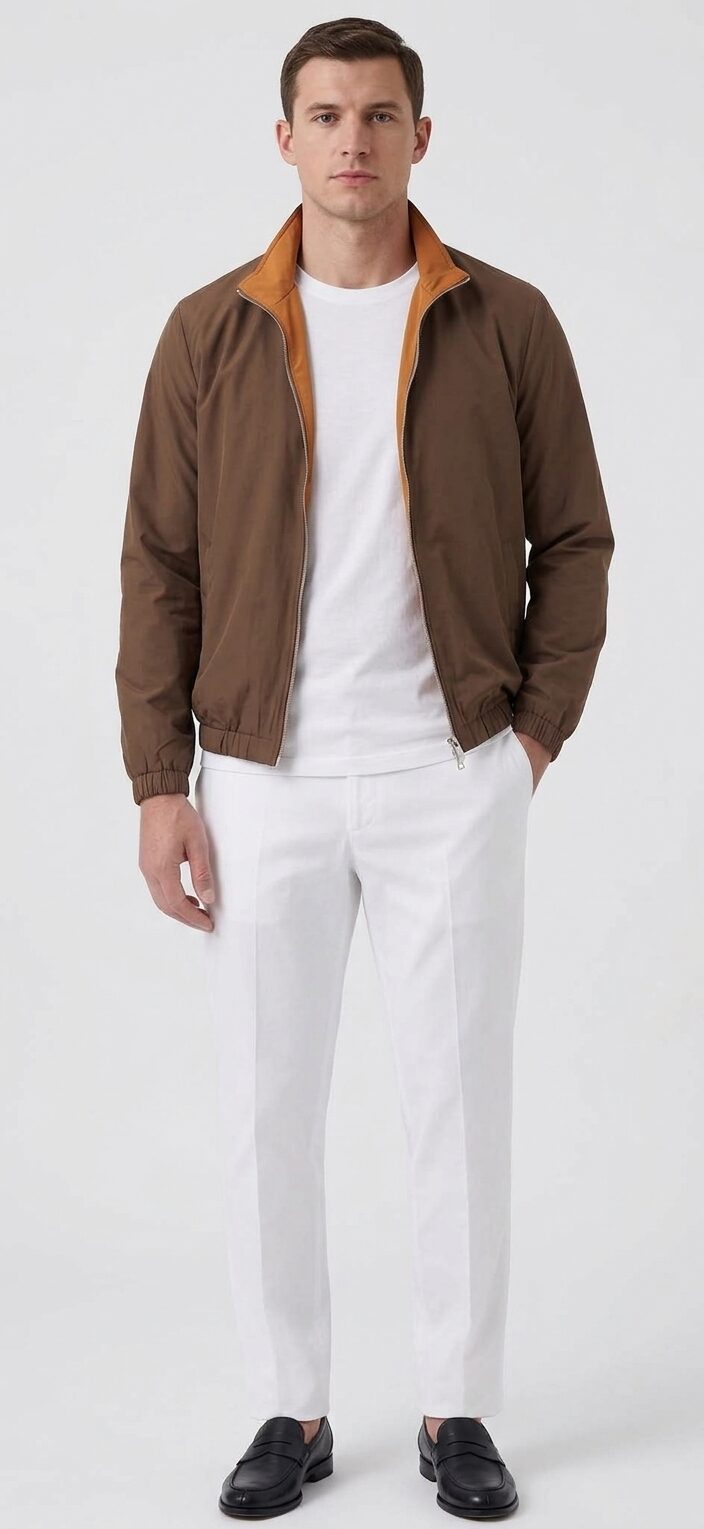 Blouson brun ELBEAU, vue de face