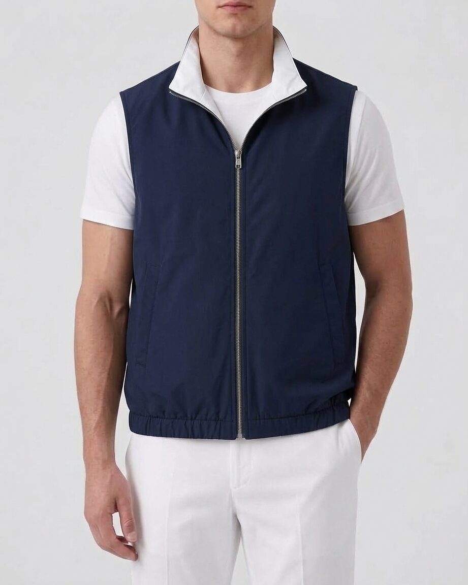 Veste sans manches bleu marine ELBEAU, vue de face