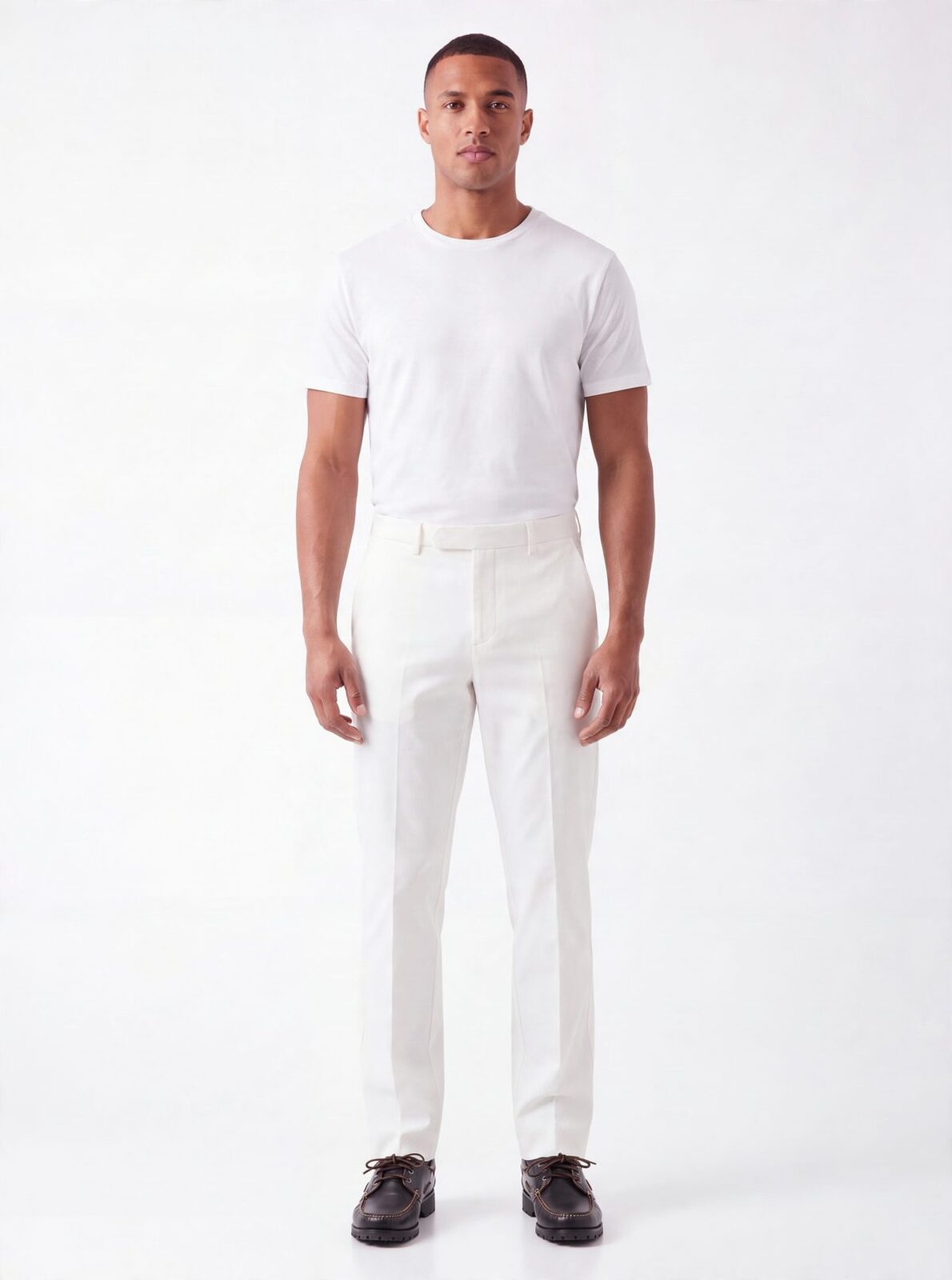 Pantalon écru ELBEAU, vue de face